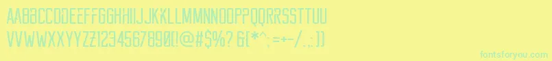 Reckoner-Schriftart – Grüne Schriften auf gelbem Hintergrund