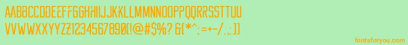 Reckoner Font – Orange Fonts on Green Background