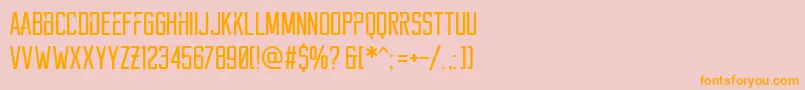 Reckoner Font – Orange Fonts on Pink Background