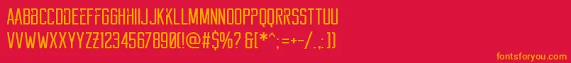 Reckoner Font – Orange Fonts on Red Background