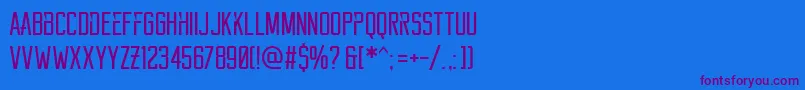 Reckoner Font – Purple Fonts on Blue Background