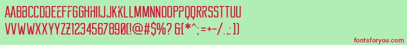 Reckoner Font – Red Fonts on Green Background