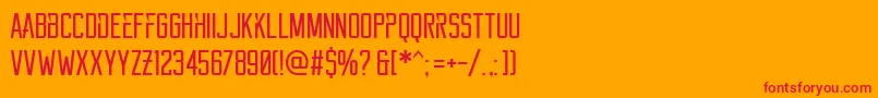 Reckoner Font – Red Fonts on Orange Background