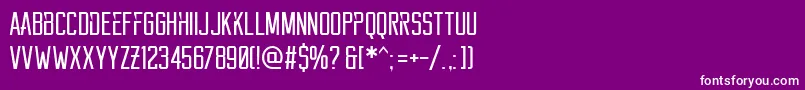 Reckoner Font – White Fonts on Purple Background