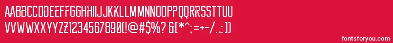 Reckoner-fontti – valkoiset fontit punaisella taustalla