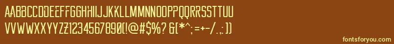 Reckoner Font – Yellow Fonts on Brown Background