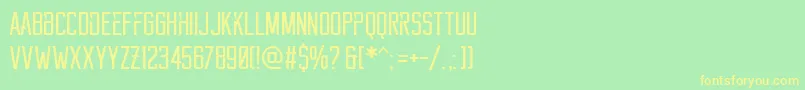 フォントReckoner – 黄色の文字が緑の背景にあります