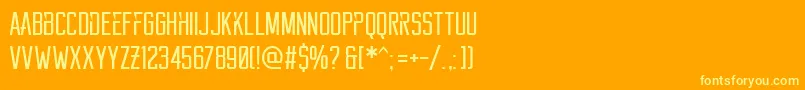 Reckoner Font – Yellow Fonts on Orange Background