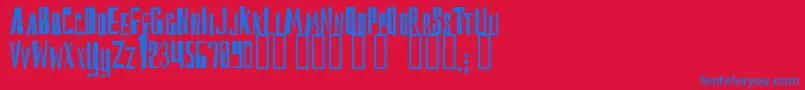 フォントReckoning – 赤い背景に青い文字