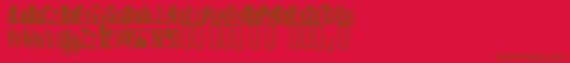 Reckoning Font – Brown Fonts on Red Background