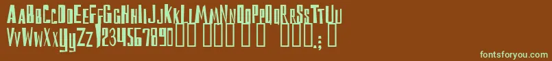 Reckoning-fontti – vihreät fontit ruskealla taustalla