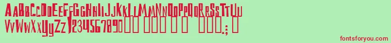 Reckoning-fontti – punaiset fontit vihreällä taustalla