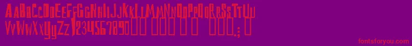 フォントReckoning – 紫の背景に赤い文字