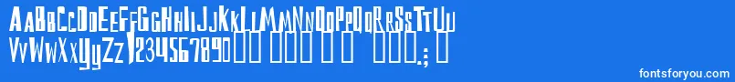 Reckoning Font – White Fonts on Blue Background
