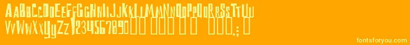Reckoning Font – Yellow Fonts on Orange Background