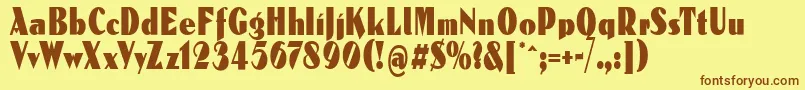 Reclamare-fontti – ruskeat fontit keltaisella taustalla