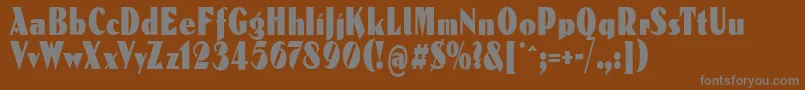 Reclamare-fontti – harmaat kirjasimet ruskealla taustalla