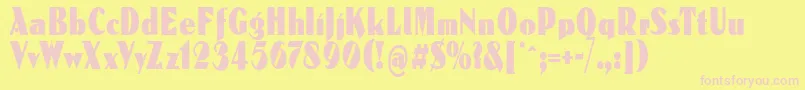 Reclamare Font – Pink Fonts on Yellow Background