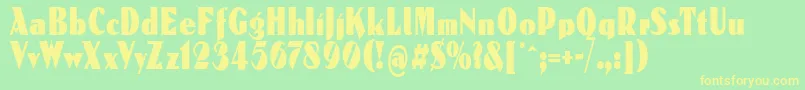 Reclamare Font – Yellow Fonts on Green Background