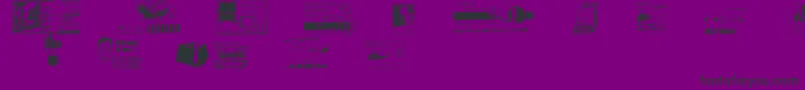 Reclame-Schriftart – Schwarze Schriften auf violettem Hintergrund