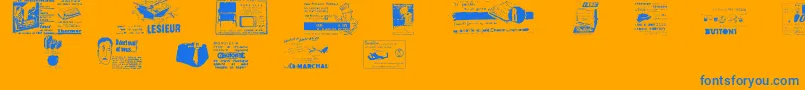 Reclame Font – Blue Fonts on Orange Background