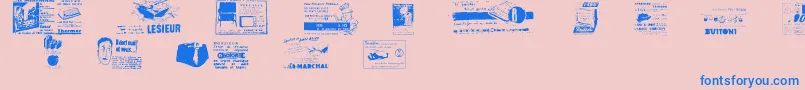 Reclame Font – Blue Fonts on Pink Background