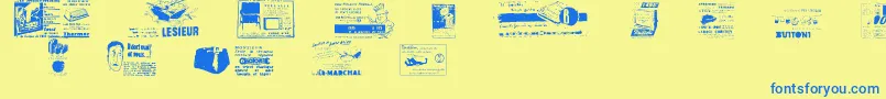 Police Reclame – polices bleues sur fond jaune