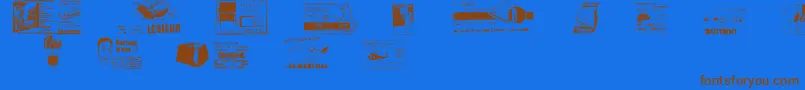 Reclame Font – Brown Fonts on Blue Background