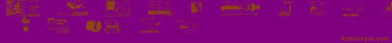 フォントReclame – 紫色の背景に茶色のフォント