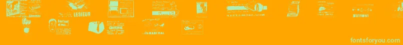 Police Reclame – polices vertes sur fond orange
