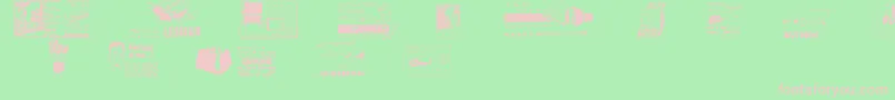 Reclame-fontti – vaaleanpunaiset fontit vihreällä taustalla