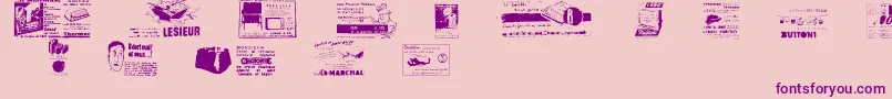 Reclame Font – Purple Fonts on Pink Background