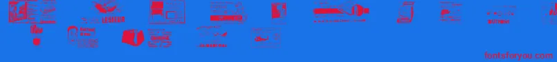 Reclame Font – Red Fonts on Blue Background