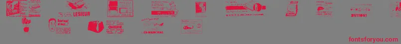Reclame-Schriftart – Rote Schriften auf grauem Hintergrund