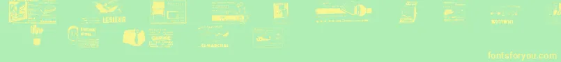Reclame Font – Yellow Fonts on Green Background
