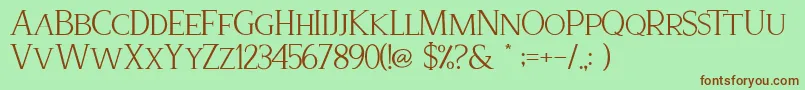 Recoba Font – Brown Fonts on Green Background