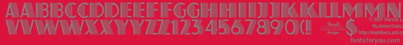 Atlas Font – Gray Fonts on Red Background