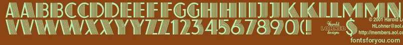 Atlas Font – Green Fonts on Brown Background