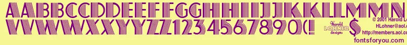 Atlas Font – Purple Fonts on Yellow Background