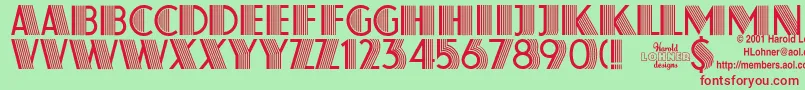 Atlas Font – Red Fonts on Green Background