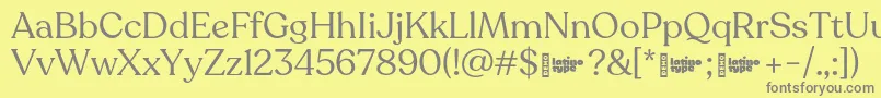 Recoleta RegularDEMO-Schriftart – Graue Schriften auf gelbem Hintergrund