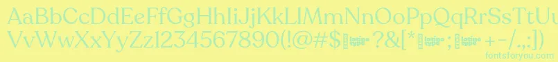 Recoleta RegularDEMO-Schriftart – Grüne Schriften auf gelbem Hintergrund