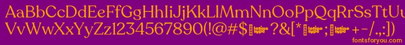 Recoleta RegularDEMO Font – Orange Fonts on Purple Background