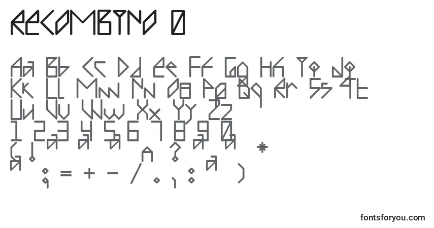Schriftart RECOMBINO 0 – Alphabet, Zahlen, spezielle Symbole