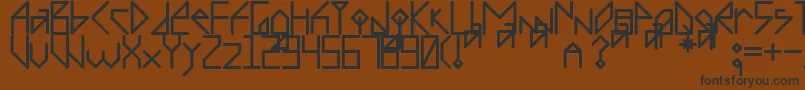 RECOMBINO 0 Font – Black Fonts on Brown Background