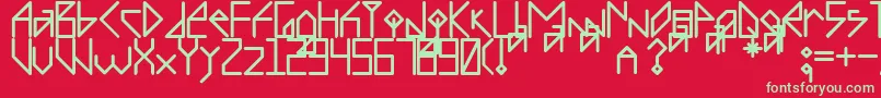 フォントRECOMBINO 0 – 赤い背景に緑の文字