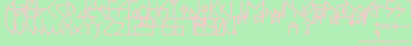 フォントRECOMBINO 0 – 緑の背景にピンクのフォント