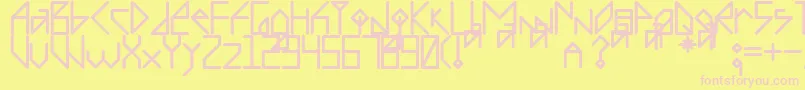 RECOMBINO 0 Font – Pink Fonts on Yellow Background