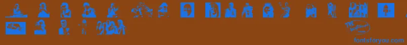 フォントred dwarf font – 茶色の背景に青い文字