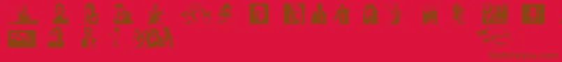 red dwarf font-fontti – ruskeat fontit punaisella taustalla